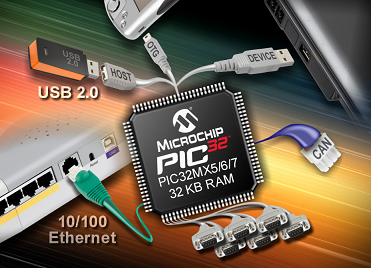 마이크로칩, 이더넷, CAN 및 USB 통신 기능에 메모리 옵션 다양화한 32비트 PIC 마이크로컨트롤러 추가 